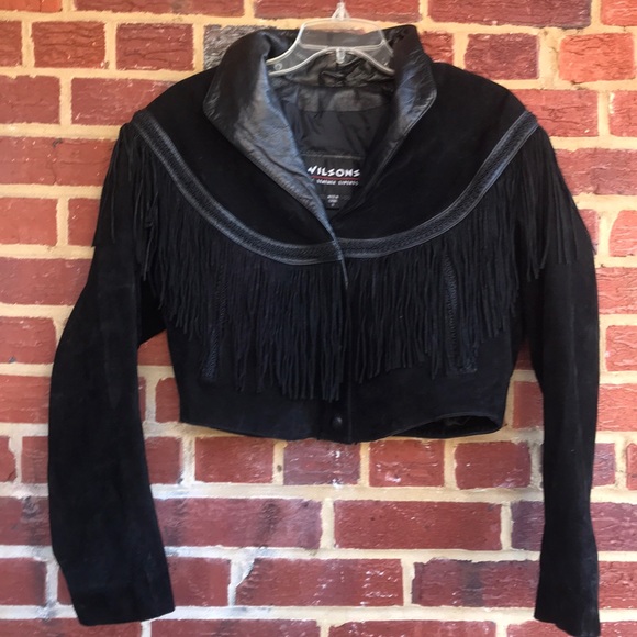 Wilsons Leather Jackets & Blazers - Wilsons leather fringe crop sz S boho jacket